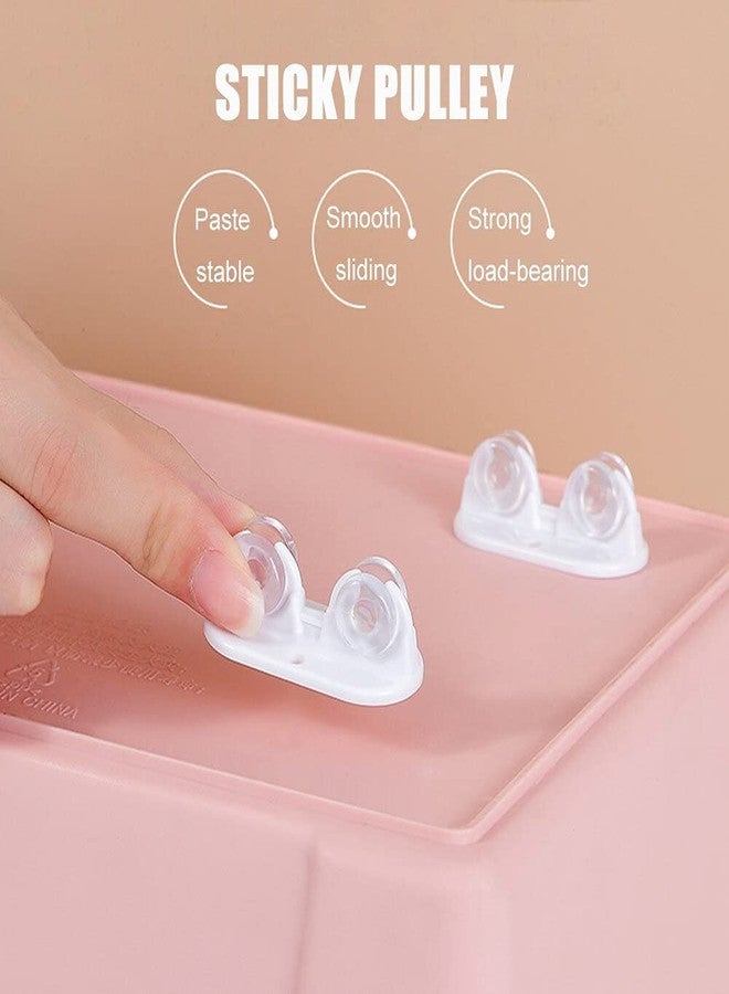 KOYET Self Adhesive Wheels Caster Carton Wheels Boxes Caster Small Caster Paste Plastic Wheel Sticky Caster for Carton Moving Box Slide for DIY Toy Car Bin Storage Container (4PCS Wheels Caster) - Image 4